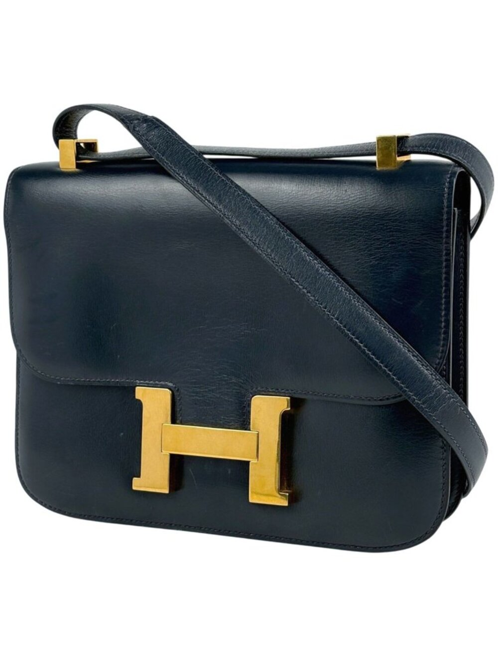 Hermes Constance 23 2-Way Shoulder Bag Box Calf Navy